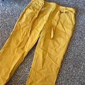 Women's High-Waist Skinny Pants in Mustard Yellow